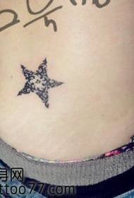 grožio klubo totemo penkiakampės žvaigždės tatuiruotės modelis