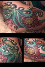 octopus tattoo pattern girls hips colored octopus tattoo pictures