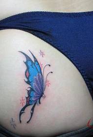 keindahan seksi busana pinggul pola kupu-kupu warna tato