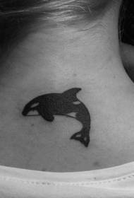 Patró de tatuatge al coll de balena negra