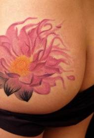ubuhle okhalweni inkambiso enhle ye-ink lotus tattoo iphethini