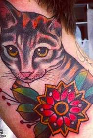 Padrão de tatuagem de gato de pescoço 32396-Neck Raven Owl Tattoo Pattern