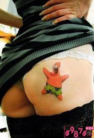 الفتيات شخصية الوركين Big Star Cartoon Tattoo