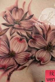 tatuaxe abdominal Patrón: patrón de tatuaxe de flores de catro pétalos de flores de ventre de beleza