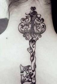 pescoço flor videira chave tatuagem padrão