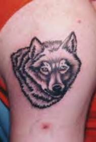 kafada Paul wolf head tattoo qaabka