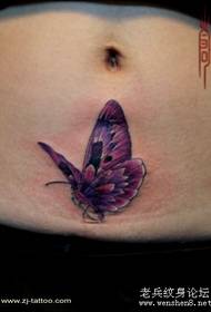 pattern di tatuaggi di panza: un mudellu di tatuu di farfalla di un bellissimu culore di bellissima