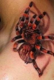 kolor sa liog 3D nga sumbanan sa tattoo sa spider