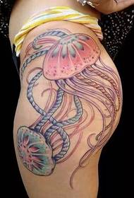 naispuoliset pakarat hyvän näköinen meduusat tatuointi 31095-naiset pakarat kolmivärinen perhonen tatuointi