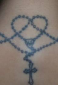 nekke swarte rosary tatoeage ôfbylding