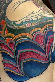 Vzorek tetování velkých Lotus malovaných boků