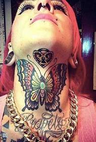 hals sommerfugl tatovering mønster