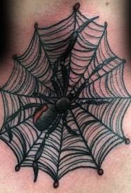 αρσενικό λαιμό μαύρο αράχνη μοτίβο τατουάζ