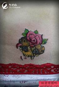 meisjes buik knappe populaire liefde roos tattoo patroon