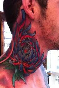férfi és női lenyűgöző nyak Virág tetoválás művészet