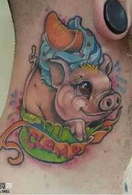 Modello di tatuaggio collo Meng maiale