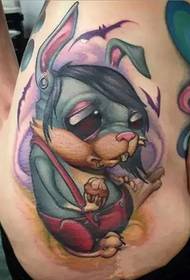 hip cute rabbit tattoo pattern