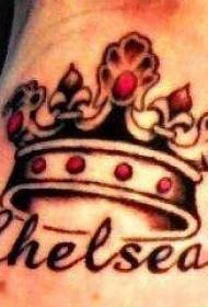 reen angla kaj krono pentrita tatuaje ŝablono