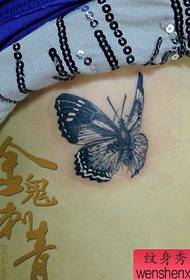 Modellu di tatuu di farfalla addominale bellu cù l'abdomen di u zitellu
