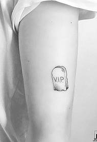 Big tombstone letter small fresh tattoo pattern