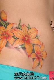 kauneus vatsa väri lily tatuointi malli