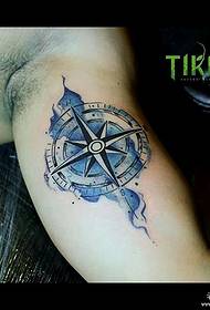 Big Arm Inside Ink Compass Tattoo mønster