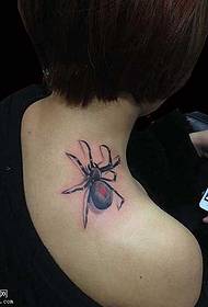 padrão de tatuagem de aranha no pescoço