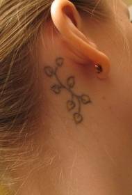 female ears after the small flower Tattoo pattern