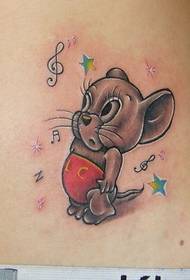 modello di tatuaggio del mouse del ventre simpatico cartone animato