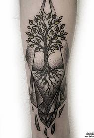 დიდი წერტილი prick გეომეტრიული ხე პიროვნების tattoo ნიმუში