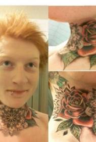muineál buachaillí dearaidh tattoo muineál daite ardaigh tattoo pictiúir