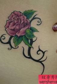 skönhet magen färg ros tatuering mönster