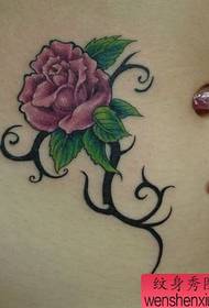 kagandahan ng kulay ng tiyan rosas pattern ng tattoo