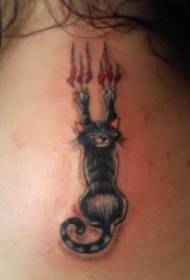 pescoço gato zero pele tatuagem padrão