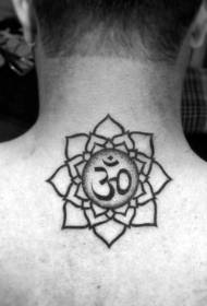 krk Sting styl černá vanilka květ a hinduistický charakter tetování vzor