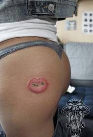 fată șold popular pop buze imprimate cu scrisoare model tatuaj