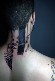 vrat Crna slika alternativnog stila elektronske tetovaže slike