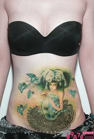 osobní módní kreativní skřítek s obrázky zvířat břicho tetování