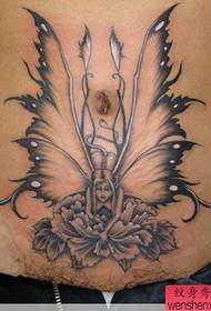 mudellu di tatuaggi di elf anghjulu abdominale