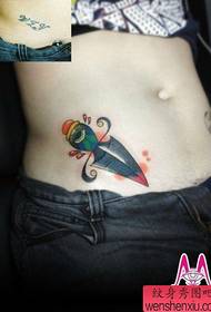 ọmọbirin ikun gbajumọ pop dagger tatuu Àpẹẹrẹ