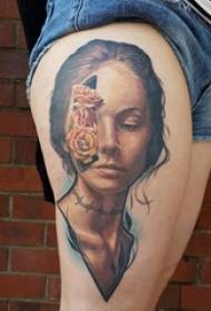 coxae tattoos Threicae portraits puellis flores et coxis imaginibus