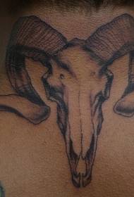 Modello del tatuaggio del cranio del collo Ram