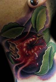qafë stili modern i tatuazhit me ngjyra të mëdha me mollë fotografi