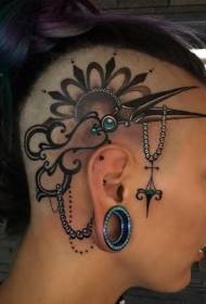 hoofdkleur schaar sieraden van Gogh tattoo patroon