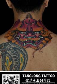 uros selkäkaula erittäin komea Tang-leijonan tatuointikuvio