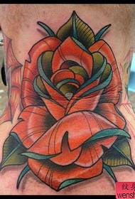 Шия на европейска и американска татуировка Rose татуировка картина