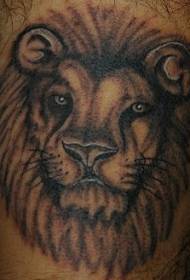 jalka ruskea leijona pää kotitekoinen tatuointi malli