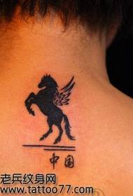 Neck Tianma Totem Tattoo ስርዓተ-ጥለት