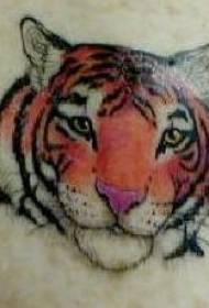 pečių spalvos tikroviškas tigro galvos tatuiruotės modelis