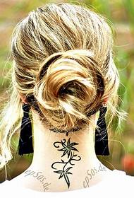 bonita MM cuello hermosa flor vid imagen del tatuaje